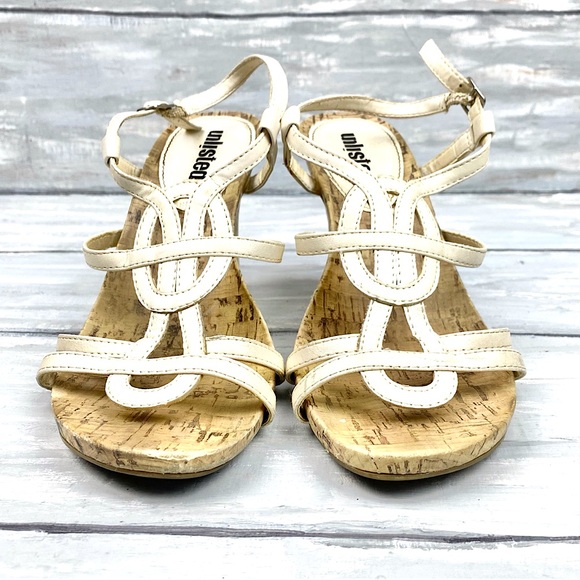 Unlisted Strappy Cork Wedges Open Toe Ankle Strap “Bet You Can” Wedge Sandals 6M - Picture 6 of 14